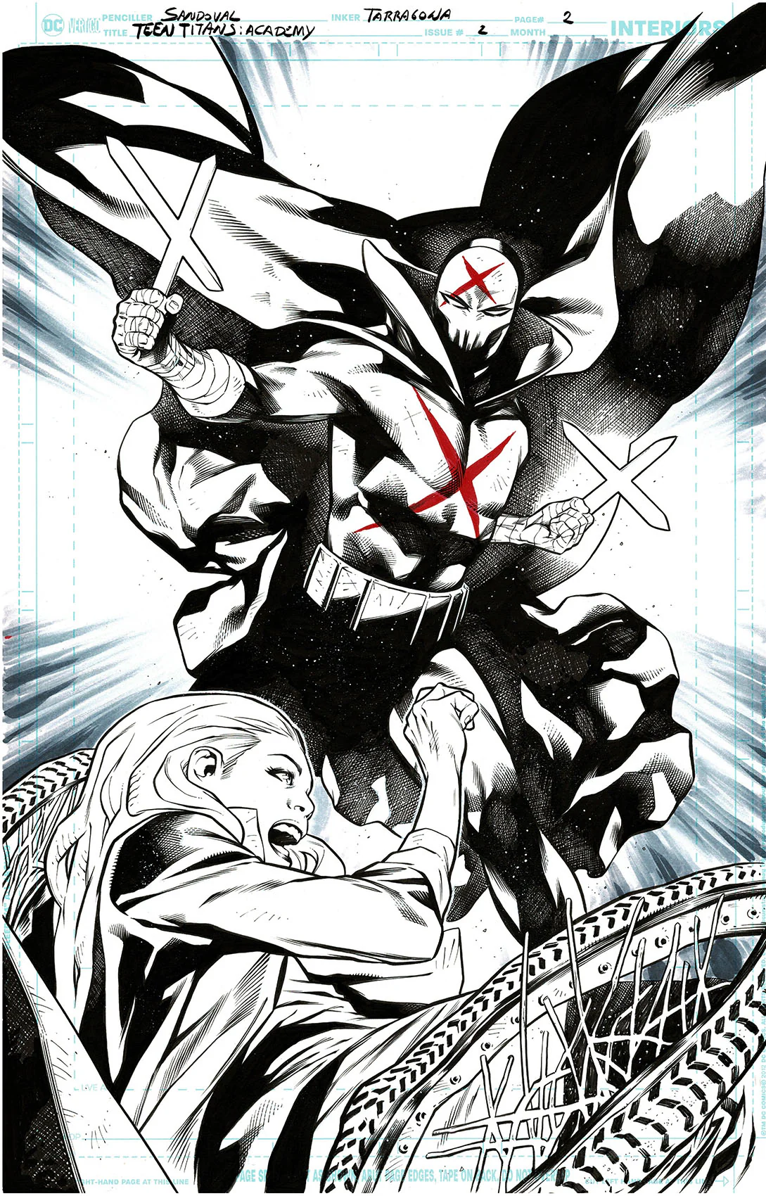 Rafa Sandoval Original Art Teen Titans Academy #2 Page 2