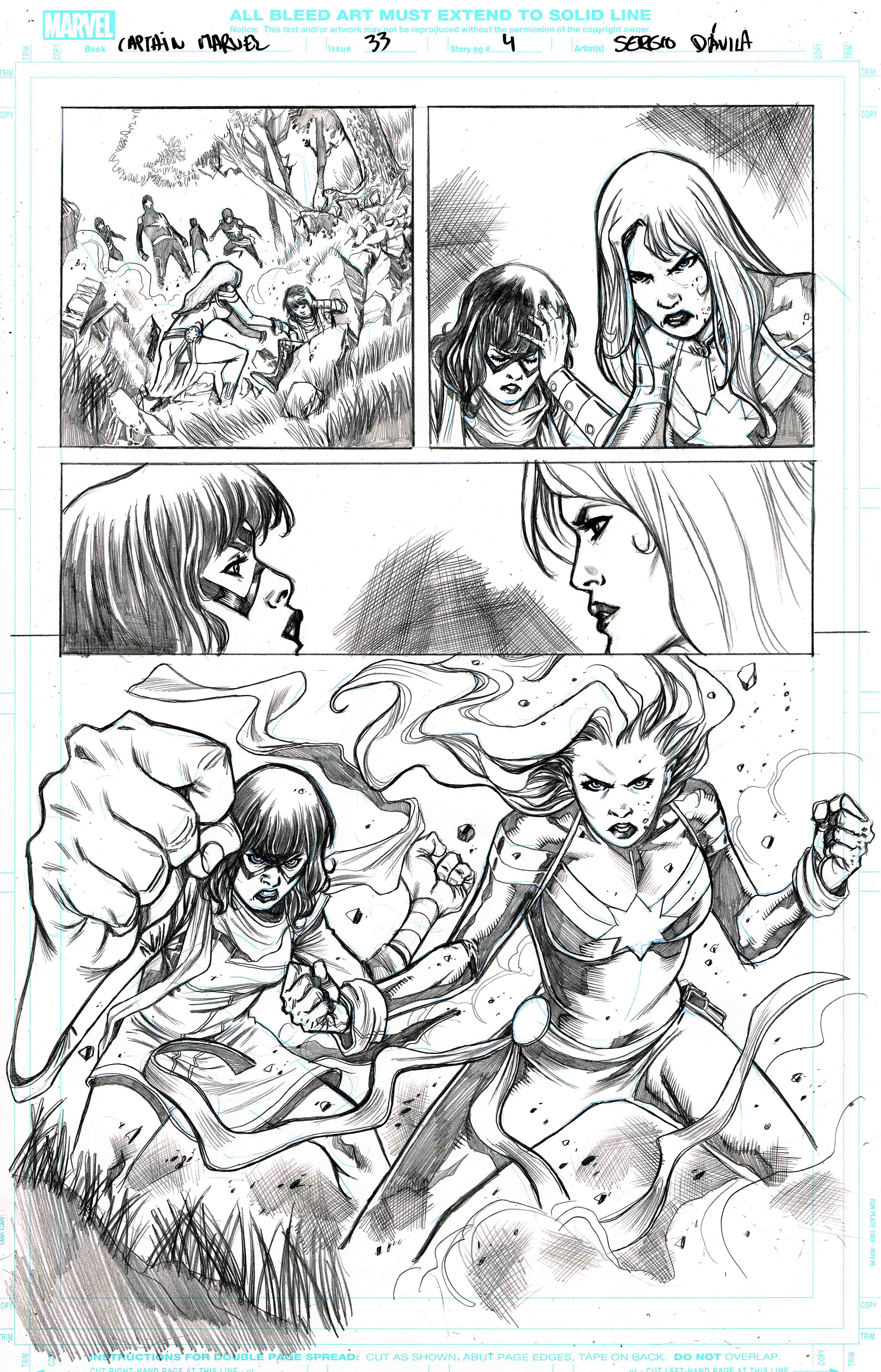 Sergio Davila Original Art Captain Marvel #33 Page 4
