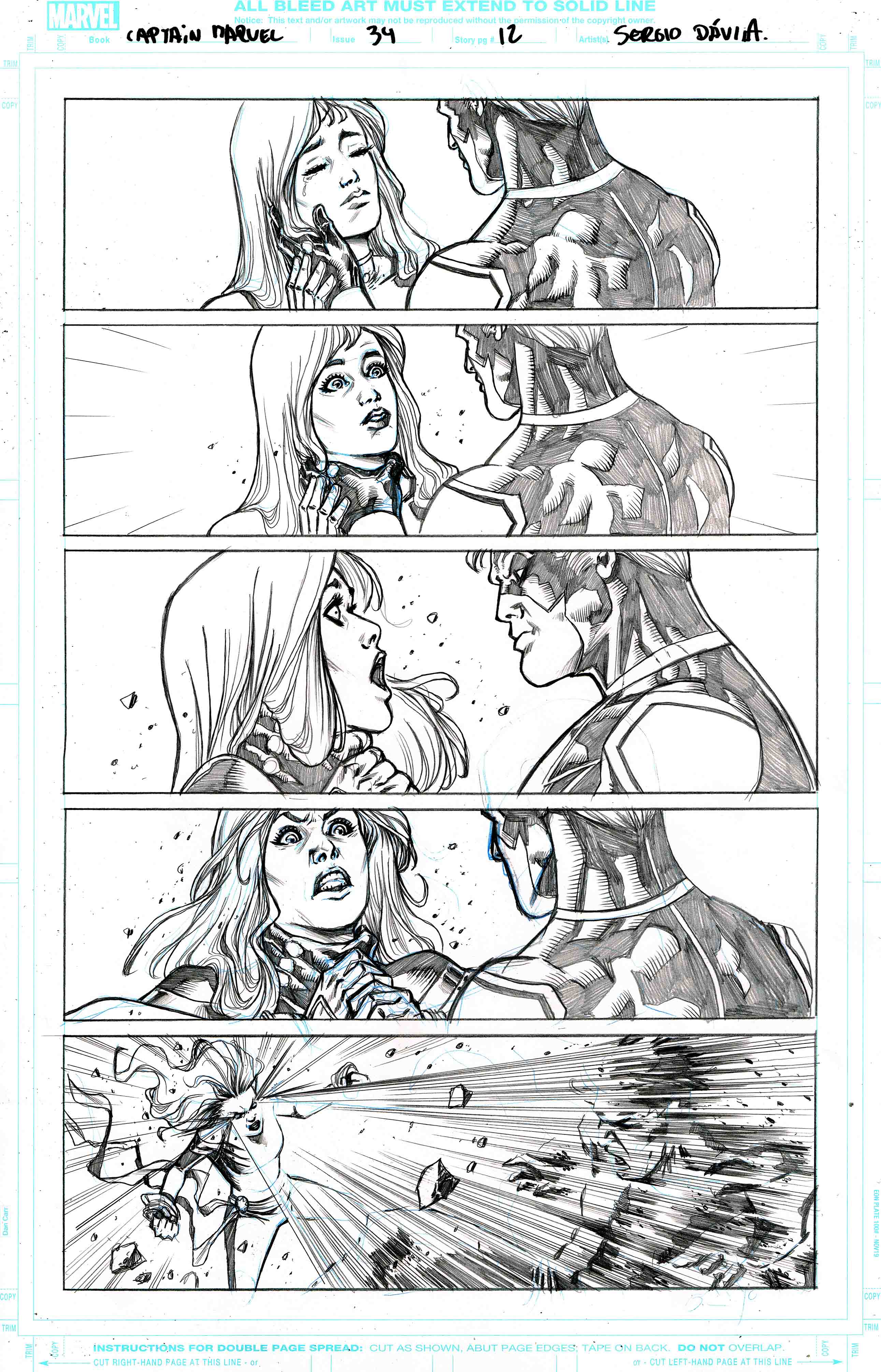 Sergio Davila Original Art Captain Marvel #34 Page 12