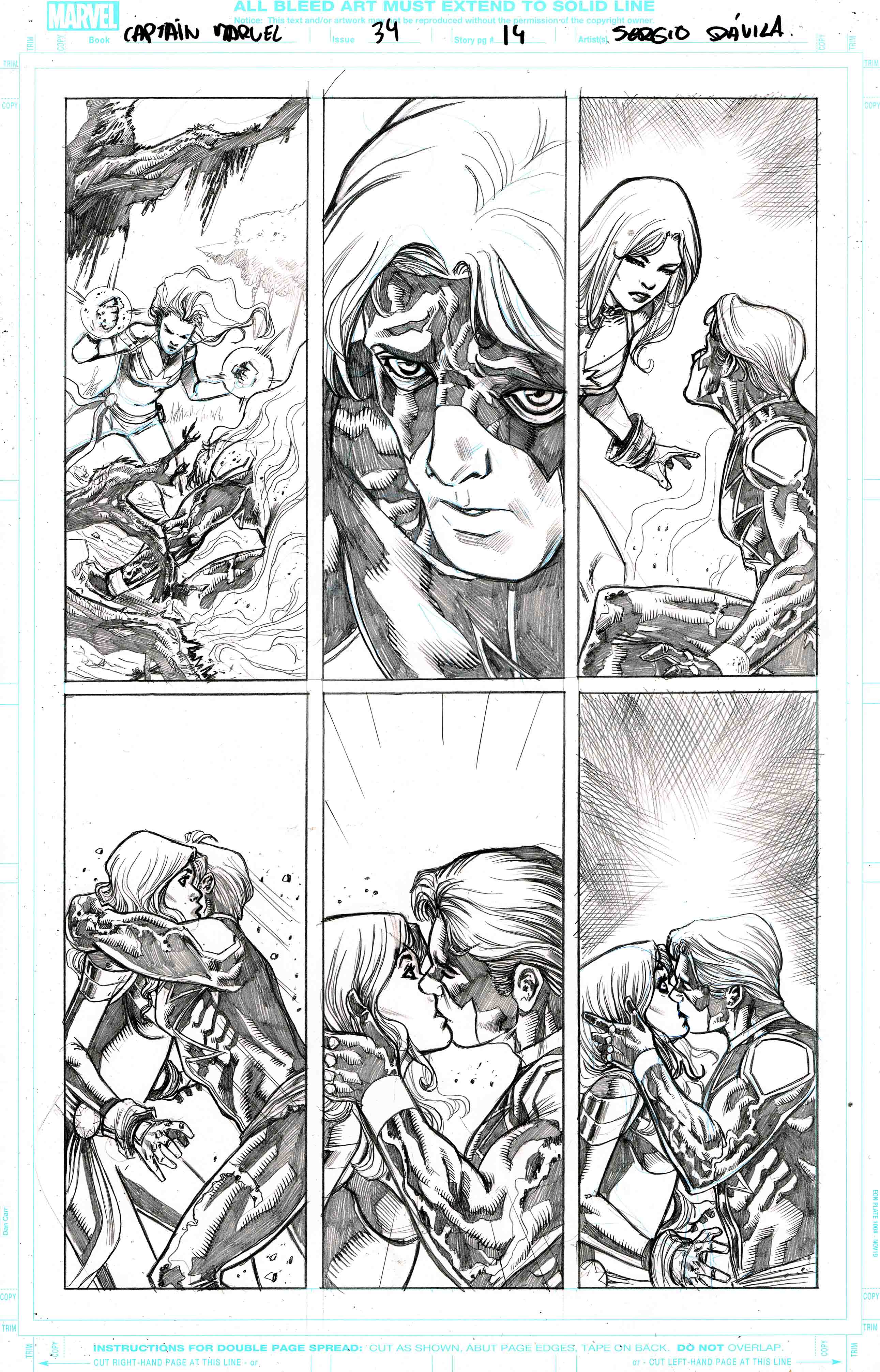 Sergio Davila Original Art Captain Marvel #34 Page 14