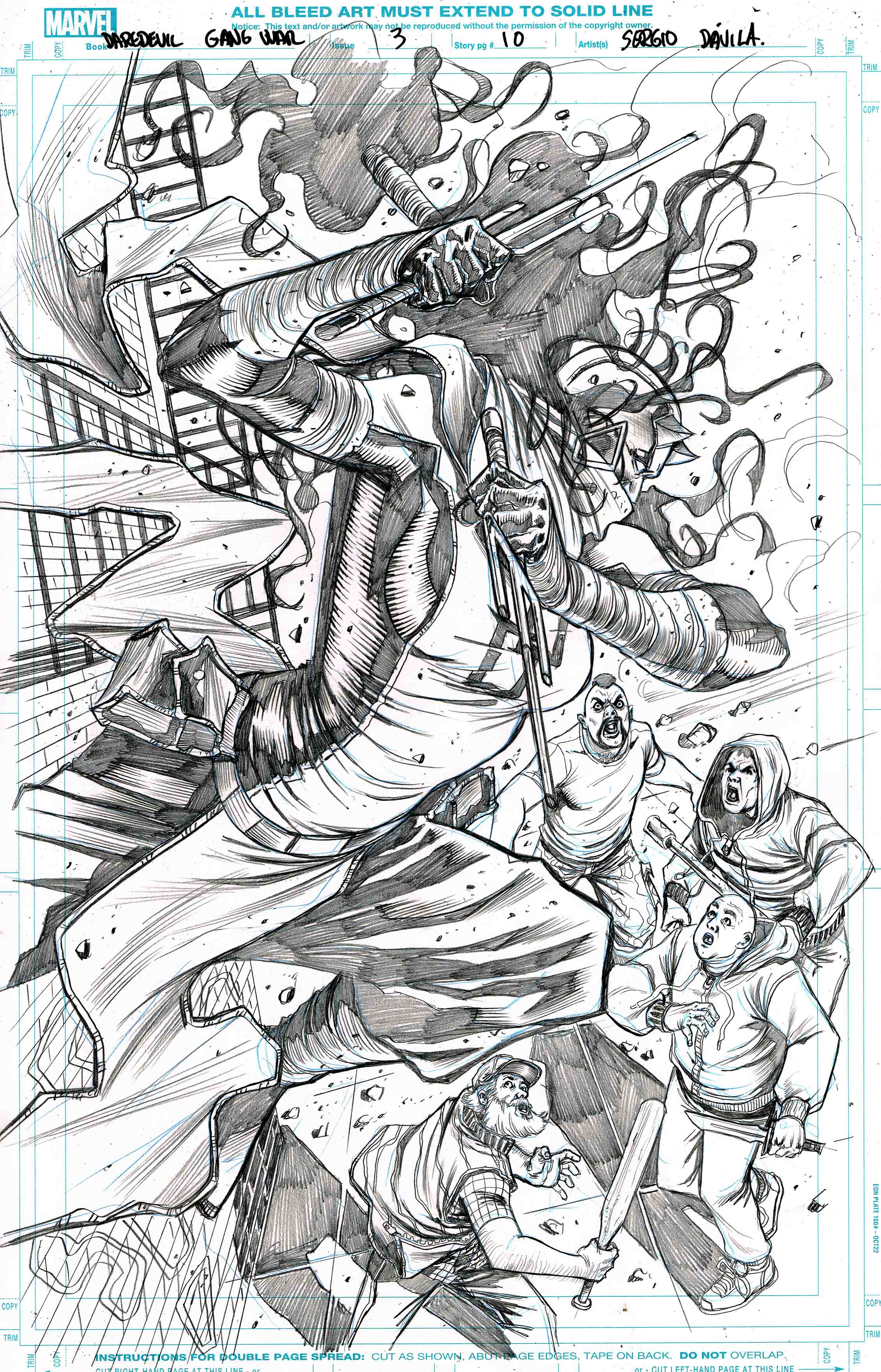 Sergio Davila Original Art Daredevil: Gang War #3 Page 10
