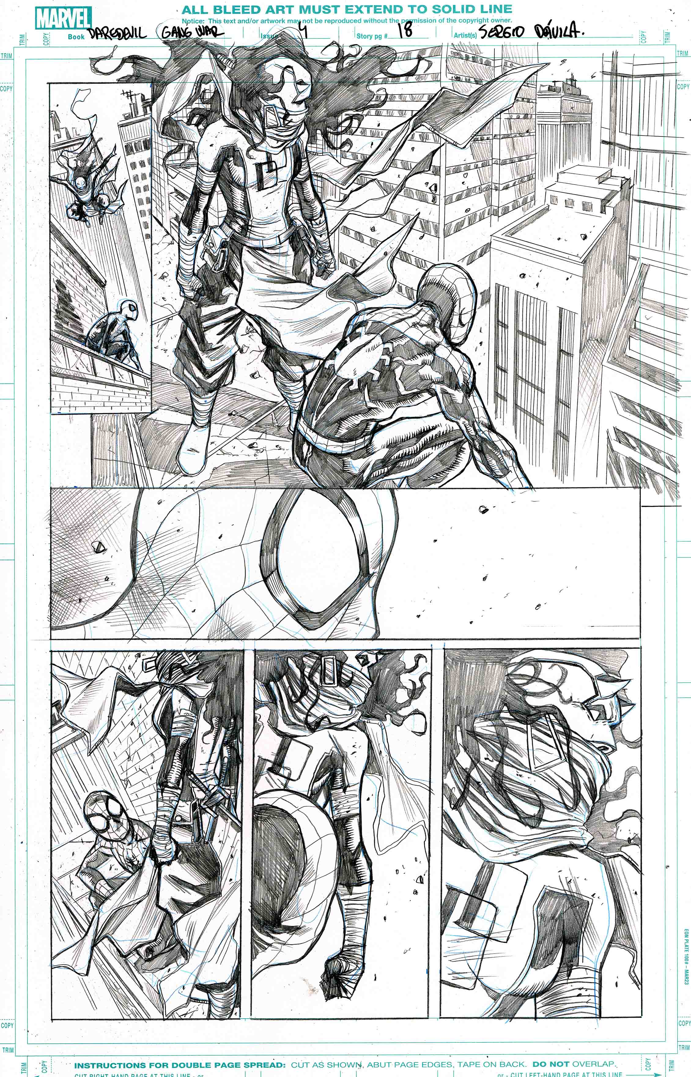 Sergio Davila Original Art Daredevil: Gang War #4 Page 18