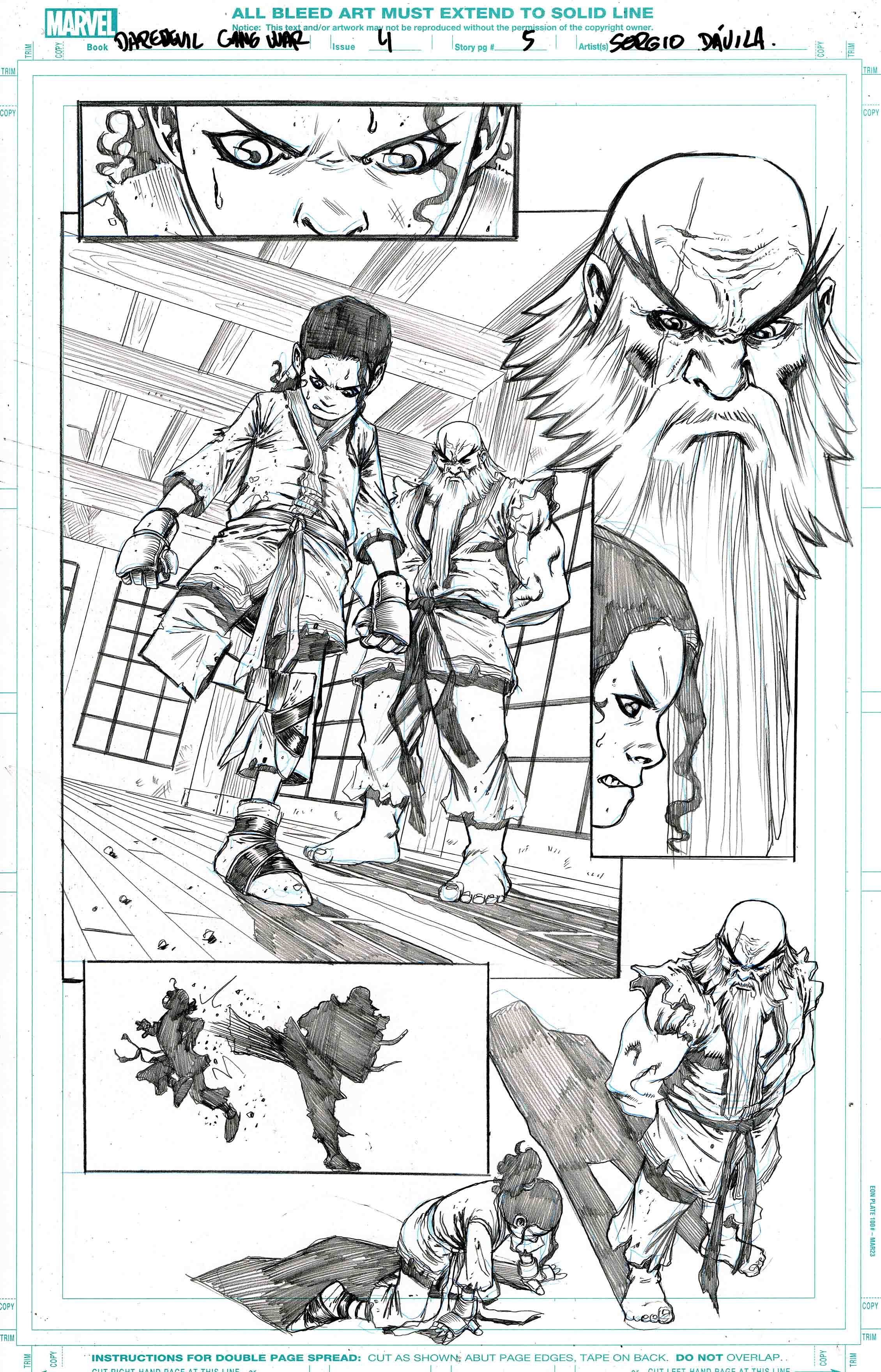 Sergio Davila Original Art Daredevil: Gang War #4 Page 5