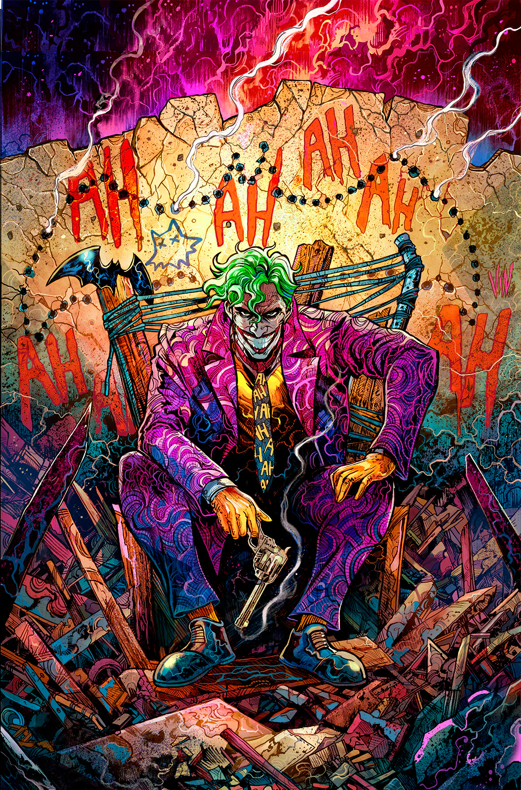 Vincenzo Riccardi Original Art Joker A3 Illustration - Image 2