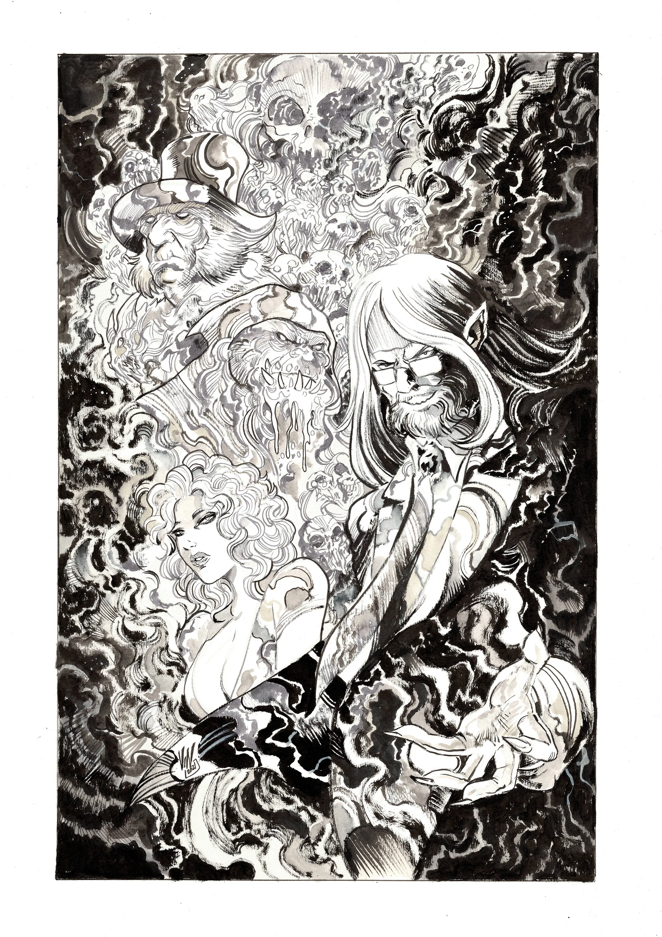 Vincenzo Riccardi Original Art The Electric Black #1 2nd Print Cover
